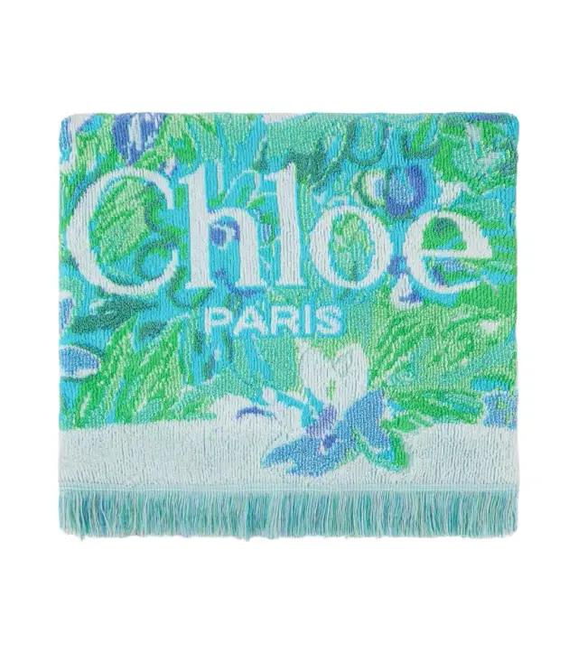 Chloé Chloé Floral logo cotton terry towel