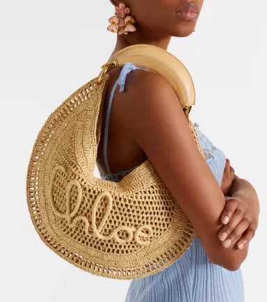Chloé Chloé Summer Banana raffia shoulder bag | Thumbnail 6