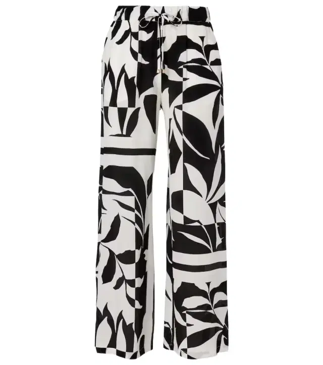Voto printed silk palazzo pants