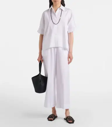 Max Mara Pece cropped cotton-blend wide-leg pants | Thumbnail 5 Max Mara Pece cropped cotton-blend wide-leg pants | Thumbnail 5