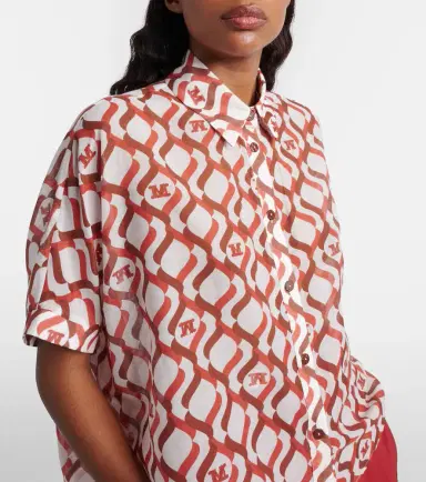 Max Mara Ariete printed cotton and silk shirt | Thumbnail 3