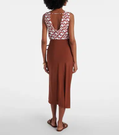Max Mara Afoso gathered jersey wrap skirt | Thumbnail 3