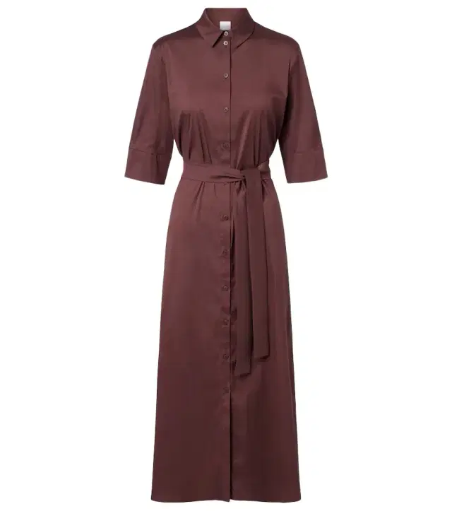 Max Mara Cognac cotton-blend midi dress