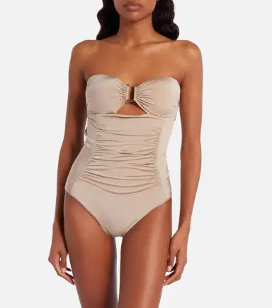 Max Mara Curva ruched halterneck swimsuit | Thumbnail 4 Max Mara Curva ruched halterneck swimsuit | Thumbnail 4