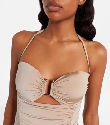 Max Mara Curva ruched halterneck swimsuit | Thumbnail 7 Max Mara Curva ruched halterneck swimsuit | Thumbnail 7