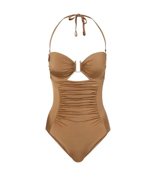 Curva ruched halterneck swimsuit