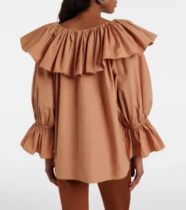 Chloé Chloé Ruffled cotton poplin blouse | Thumbnail 3