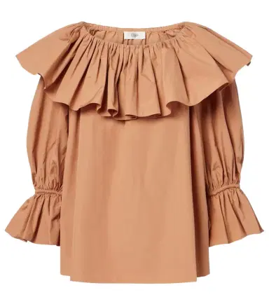 Chloé Chloé Ruffled cotton poplin blouse | Thumbnail 1