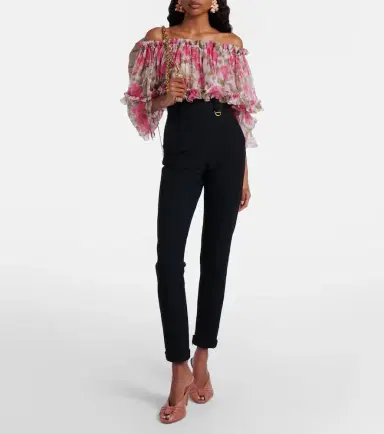 Chloé Chloé Floral off-shoulder silk top | Thumbnail 7