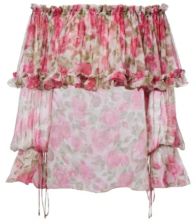 Chloé Chloé Floral off-shoulder silk top | Thumbnail 1