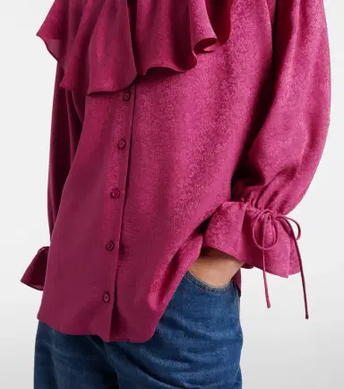 Chloé Chloé Ruffled silk jacquard blouse | Thumbnail 2 Chloé Chloé Ruffled silk jacquard blouse | Thumbnail 2