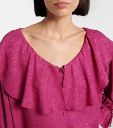 Chloé Chloé Ruffled silk jacquard blouse | Thumbnail 7 Chloé Chloé Ruffled silk jacquard blouse | Thumbnail 7