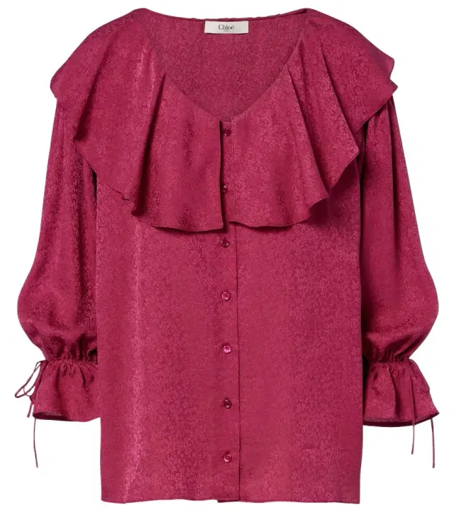 Chloe Chloé Ruffled silk jacquard blouse