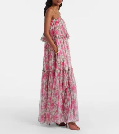 Chloé Chloé Floral silk georgette maxi dress | Thumbnail 4 Chloé Chloé Floral silk georgette maxi dress | Thumbnail 4