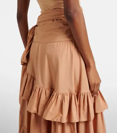 Chloé Chloé Asymmetric ruffled cotton maxi skirt | Thumbnail 2