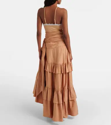 Chloé Chloé Asymmetric ruffled cotton maxi skirt | Thumbnail 3