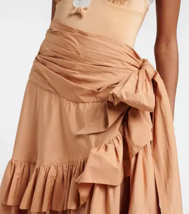 Chloé Chloé Asymmetric ruffled cotton maxi skirt | Thumbnail 4