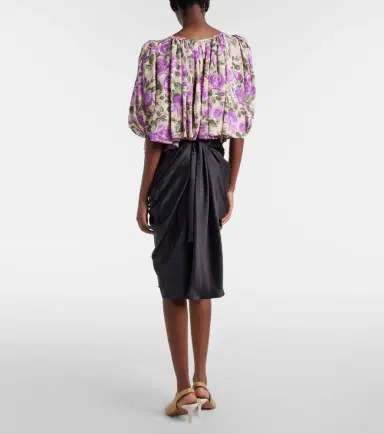 Chloé Chloé Gathered silk satin midi skirt | Thumbnail 5 Chloé Chloé Gathered silk satin midi skirt | Thumbnail 5