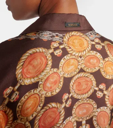 Versace Printed cropped silk twill shirt | Thumbnail 6