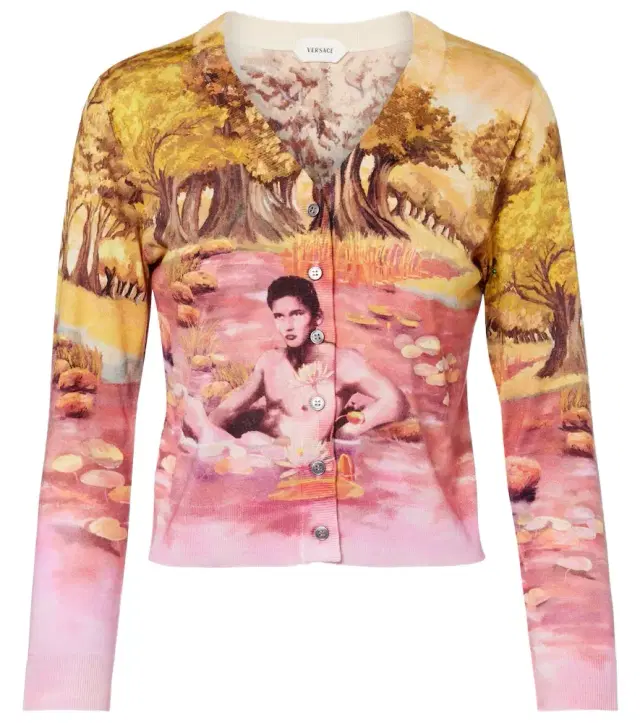 Versace Printed silk cardigan