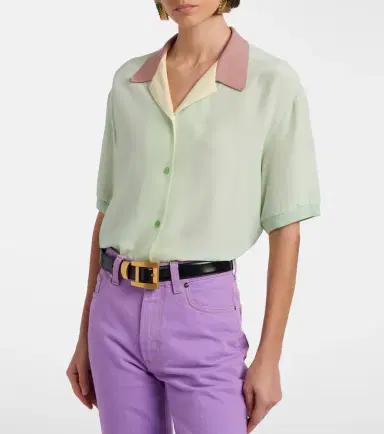 Versace Cropped silk poplin shirt | Thumbnail 3 Versace Cropped silk poplin shirt | Thumbnail 3