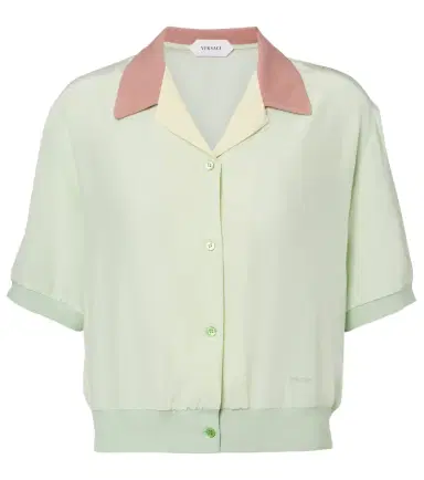 Versace Cropped silk poplin shirt | Thumbnail 1 Versace Cropped silk poplin shirt | Thumbnail 1