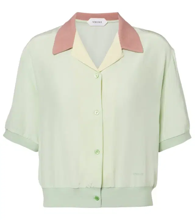 Versace Cropped silk poplin shirt