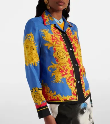 Versace Printed silk twill shirt | Thumbnail 2