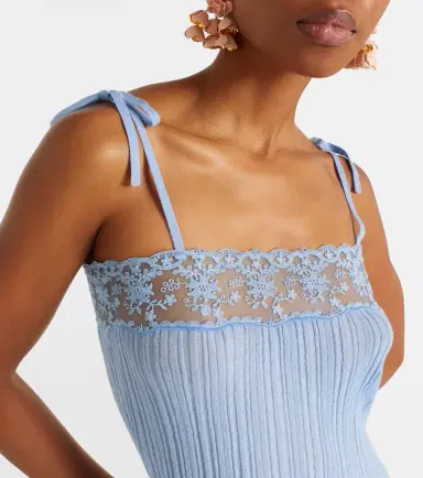 Chloé Chloé Lace-trimmed wool slip dress | Thumbnail 5