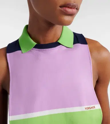 Versace Striped cotton jersey tank top | Thumbnail 2
