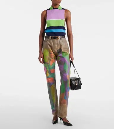 Versace Striped cotton jersey tank top | Thumbnail 3