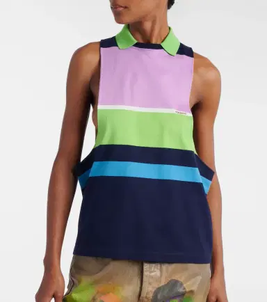 Versace Striped cotton jersey tank top | Thumbnail 5