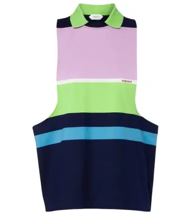 Versace Striped cotton jersey tank top | Thumbnail 1