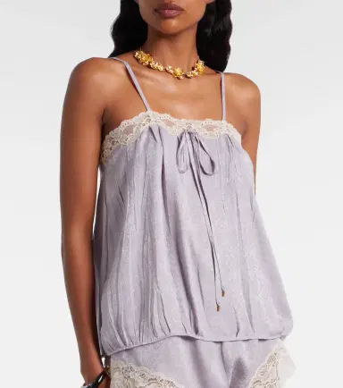 Chloe Chloé Lace-trimmed silk top | Thumbnail 6