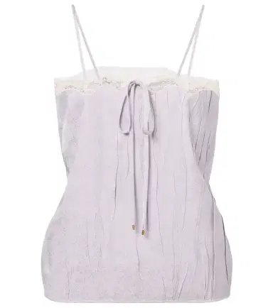 Chloe Chloé Lace-trimmed silk top | Thumbnail 1
