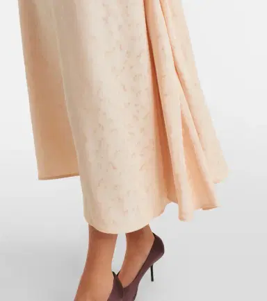 Victoria Beckham Asymmetric draped floral satin midi dress | Thumbnail 6