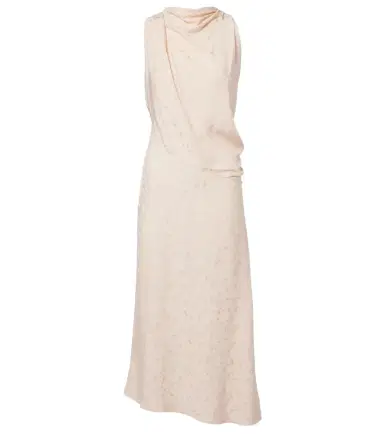 Victoria Beckham Asymmetric draped floral satin midi dress | Thumbnail 1