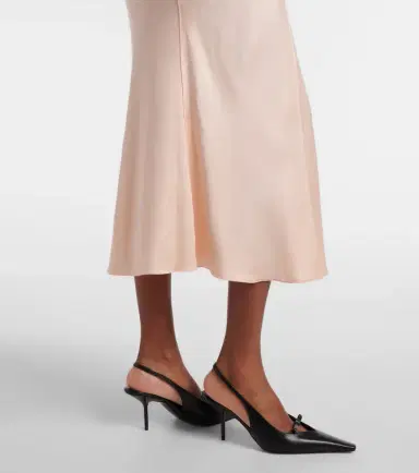 Victoria Beckham Eve gathered satin crêpe midi dress | Thumbnail 5