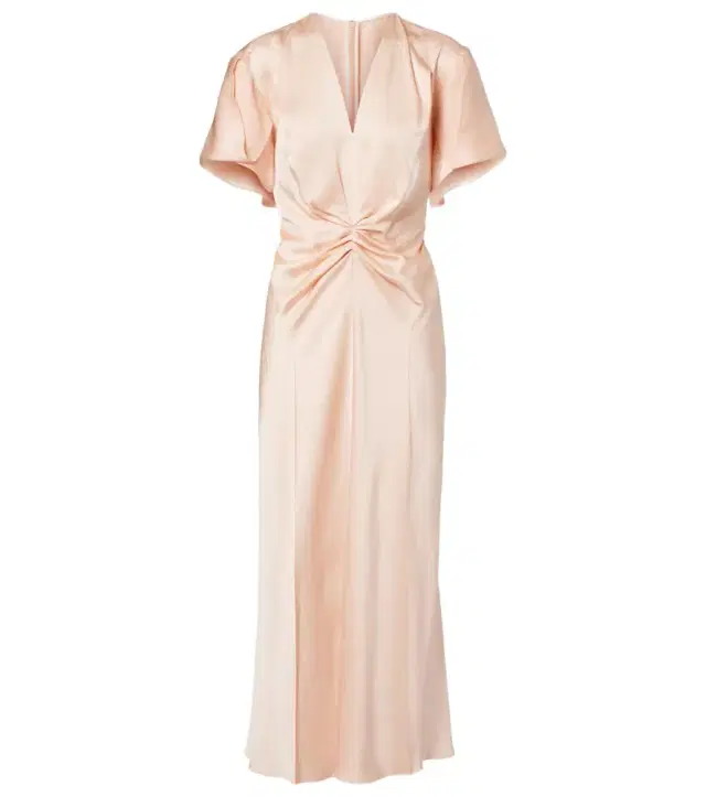 Victoria Beckham Eve gathered satin crêpe midi dress