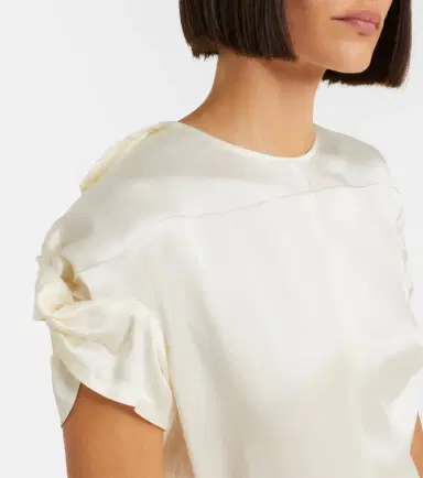 Victoria Beckham Asymmetric crêpe satin midi dress | Thumbnail 3