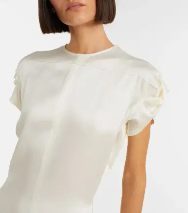 Victoria Beckham Asymmetric crêpe satin midi dress | Thumbnail 4