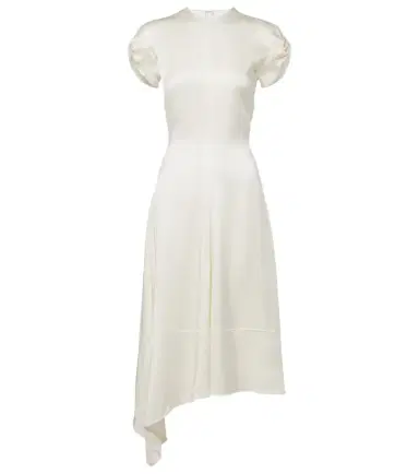 Victoria Beckham Asymmetric crêpe satin midi dress | Thumbnail 1