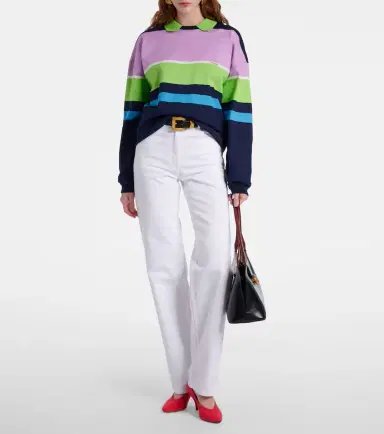 Versace Striped cotton jersey polo sweater | Thumbnail 2 Versace Striped cotton jersey polo sweater | Thumbnail 2