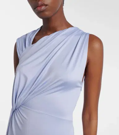 Victoria Beckham Asymmetric gathered jersey midi dress | Thumbnail 3