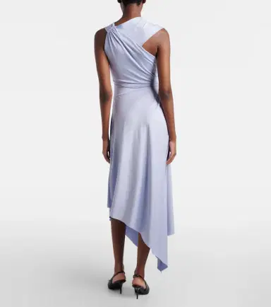 Victoria Beckham Asymmetric gathered jersey midi dress | Thumbnail 4