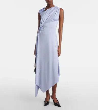 Victoria Beckham Asymmetric gathered jersey midi dress | Thumbnail 5