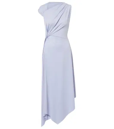 Victoria Beckham Asymmetric gathered jersey midi dress | Thumbnail 1