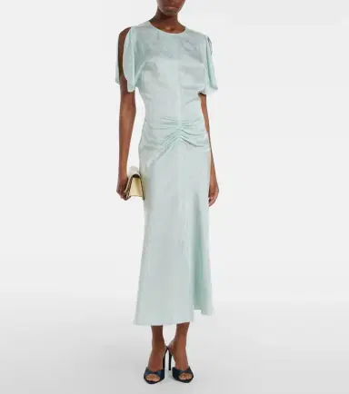 Victoria Beckham Gathered jacquard midi dress | Thumbnail 6