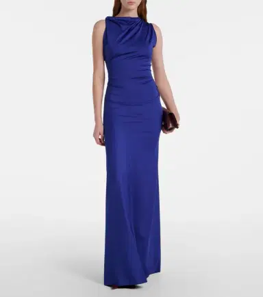 Victoria Beckham Asymmetric draped gown | Thumbnail 3
