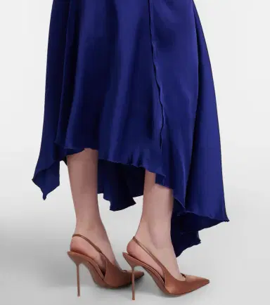 Victoria Beckham Draped asymmetric satin midi dress | Thumbnail 6 Victoria Beckham Draped asymmetric satin midi dress | Thumbnail 6